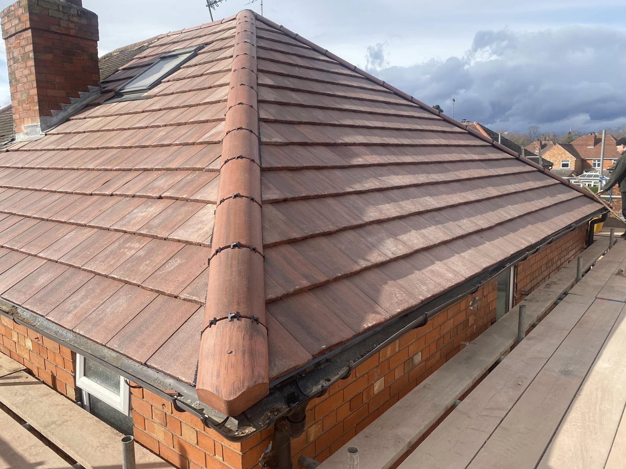 Red tile pitched roof in Newark