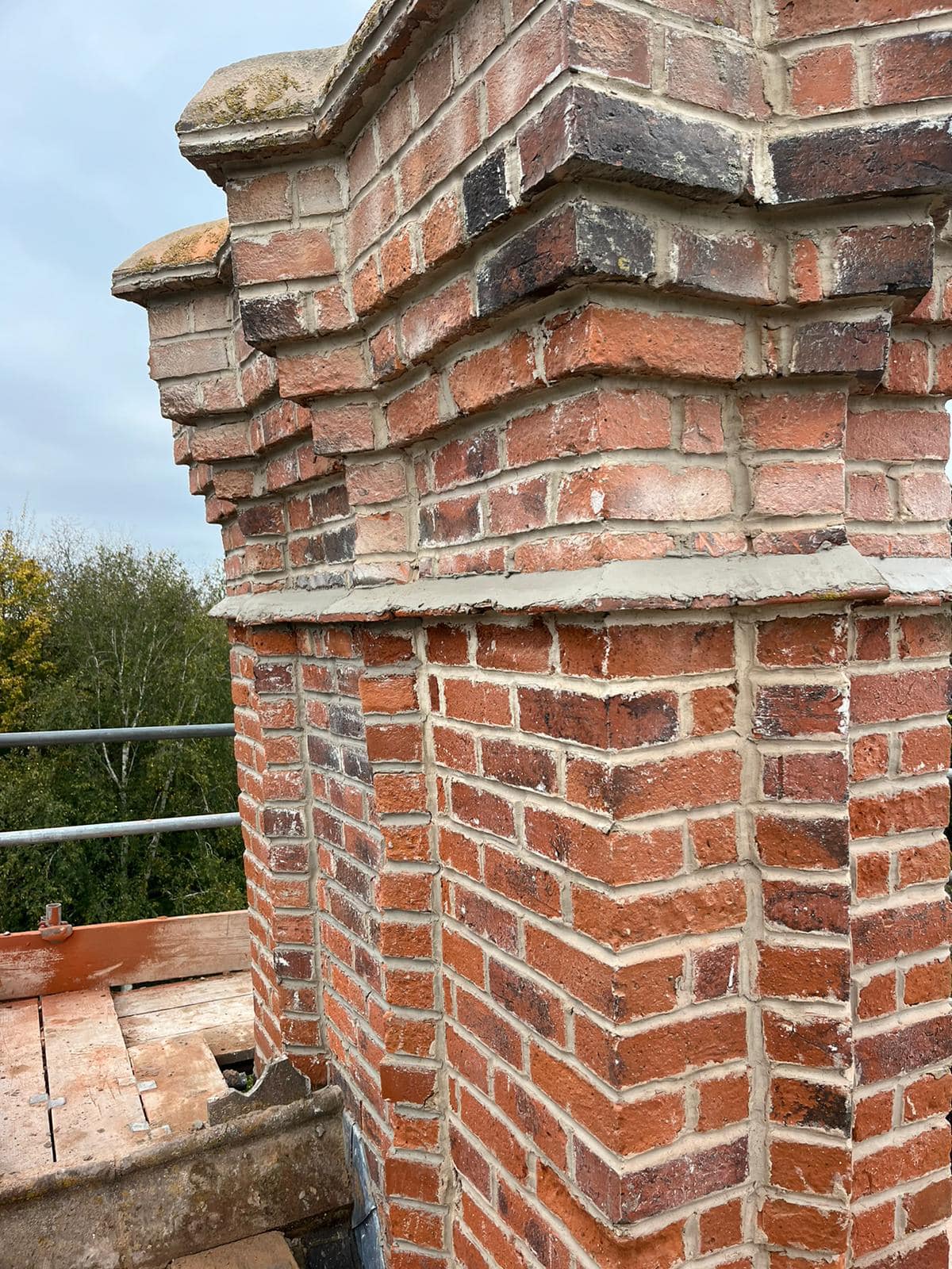 Chimney brick repointing in Newark