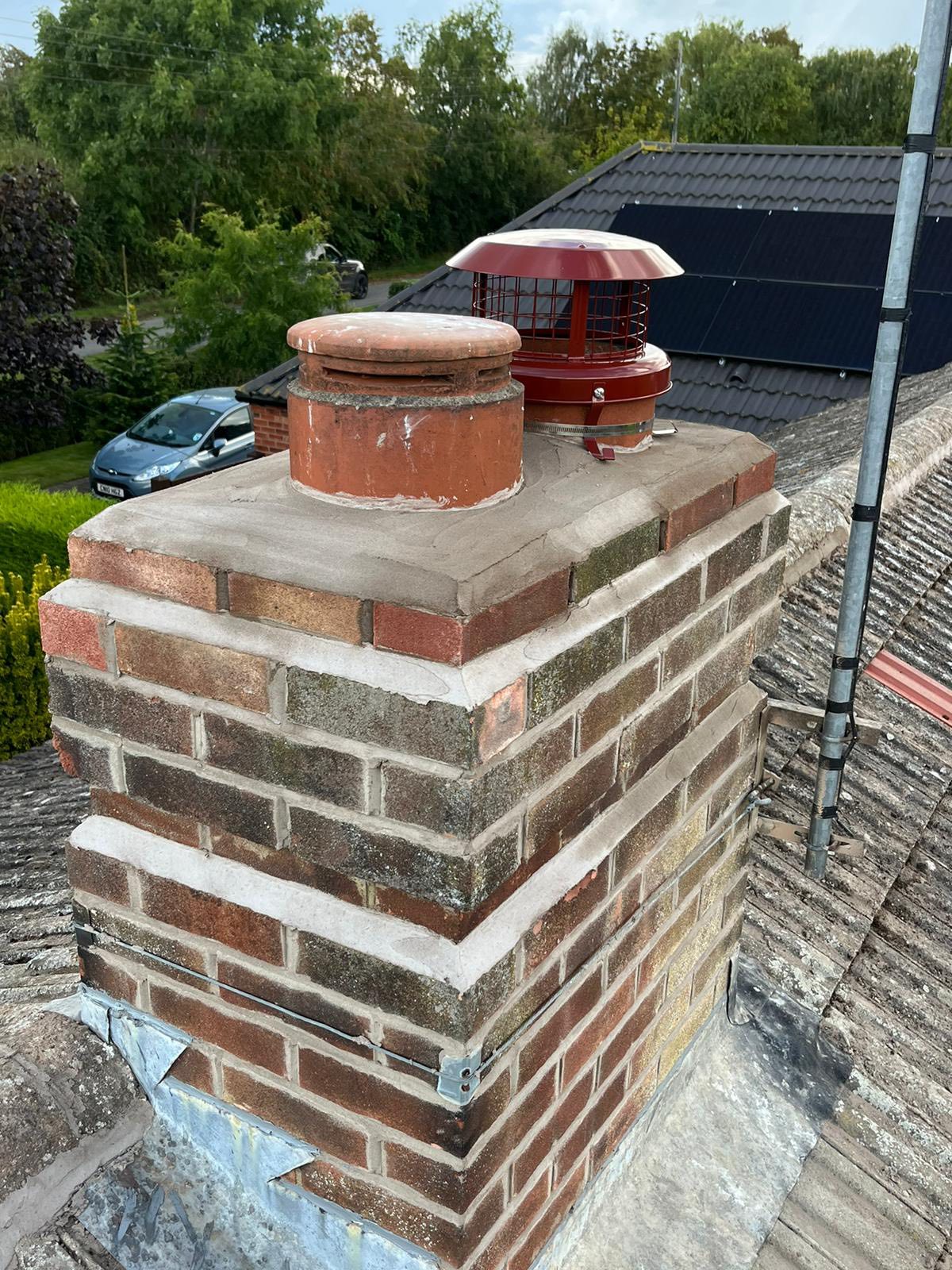 Repointed chimney in Newark