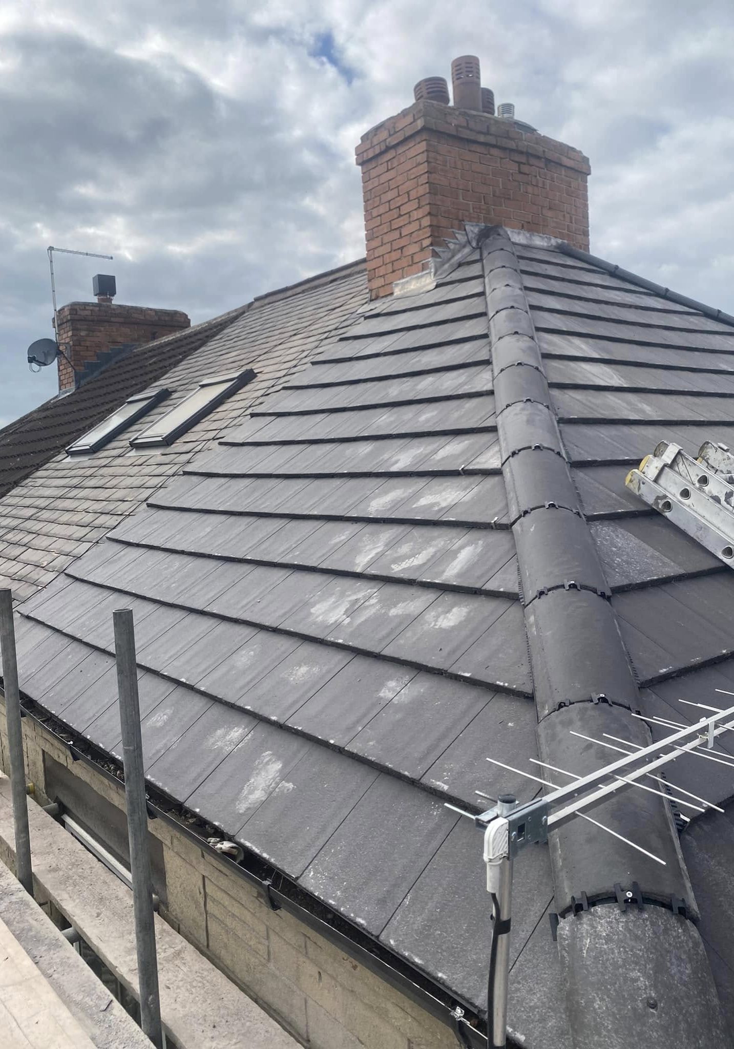 Grey tile pitched roof in Newark